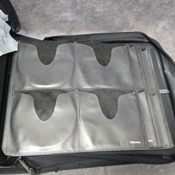 Fellowes Black CD Carrying Case w. Handle Holds 224 DVD CD's Music Movies - Picture 5 of 12